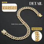 Glamorous Diamond Dog Chain Collar - Stylish Cuban Necklace for Small to Large Dogs and Cats