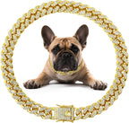 Glamorous Diamond Dog Chain Collar - Stylish Cuban Necklace for Small to Large Dogs and Cats