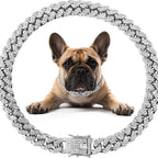 Glamorous Diamond Dog Chain Collar - Stylish Cuban Necklace for Small to Large Dogs and Cats