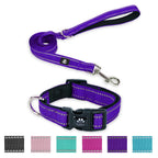 Reflective Comfort: Adjustable Neoprene Dog Collar and Leash Set for All Breeds