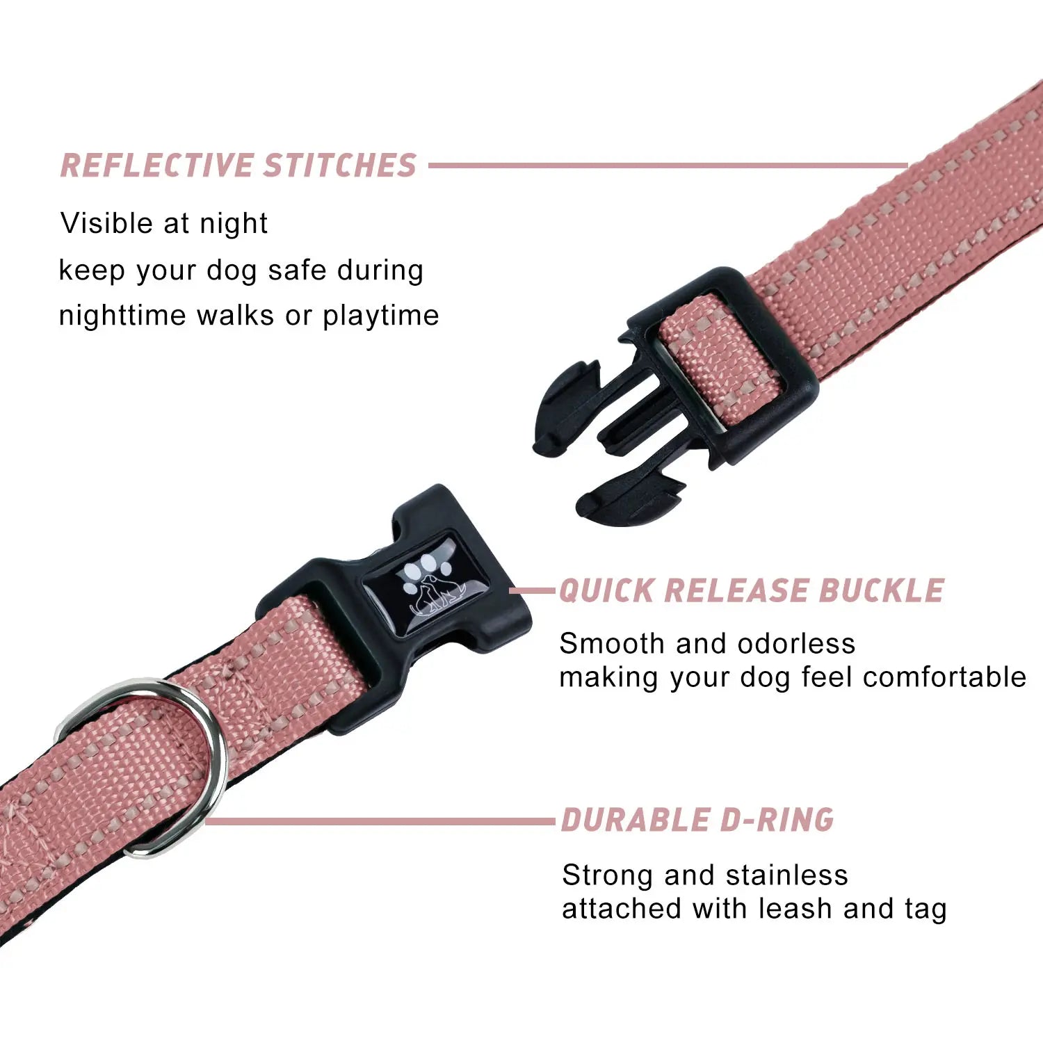 Reflective Comfort: Adjustable Neoprene Dog Collar and Leash Set for All Breeds